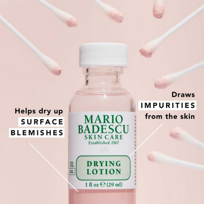 Mario Badescu Acne Spot Corrector Drying Lotion with Salicylic Acid, in a small bottle, designed for treating blemishes and acne spots.