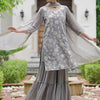 Indyancart IE Floral Embroidered Kurta With Sharara & Dupatta