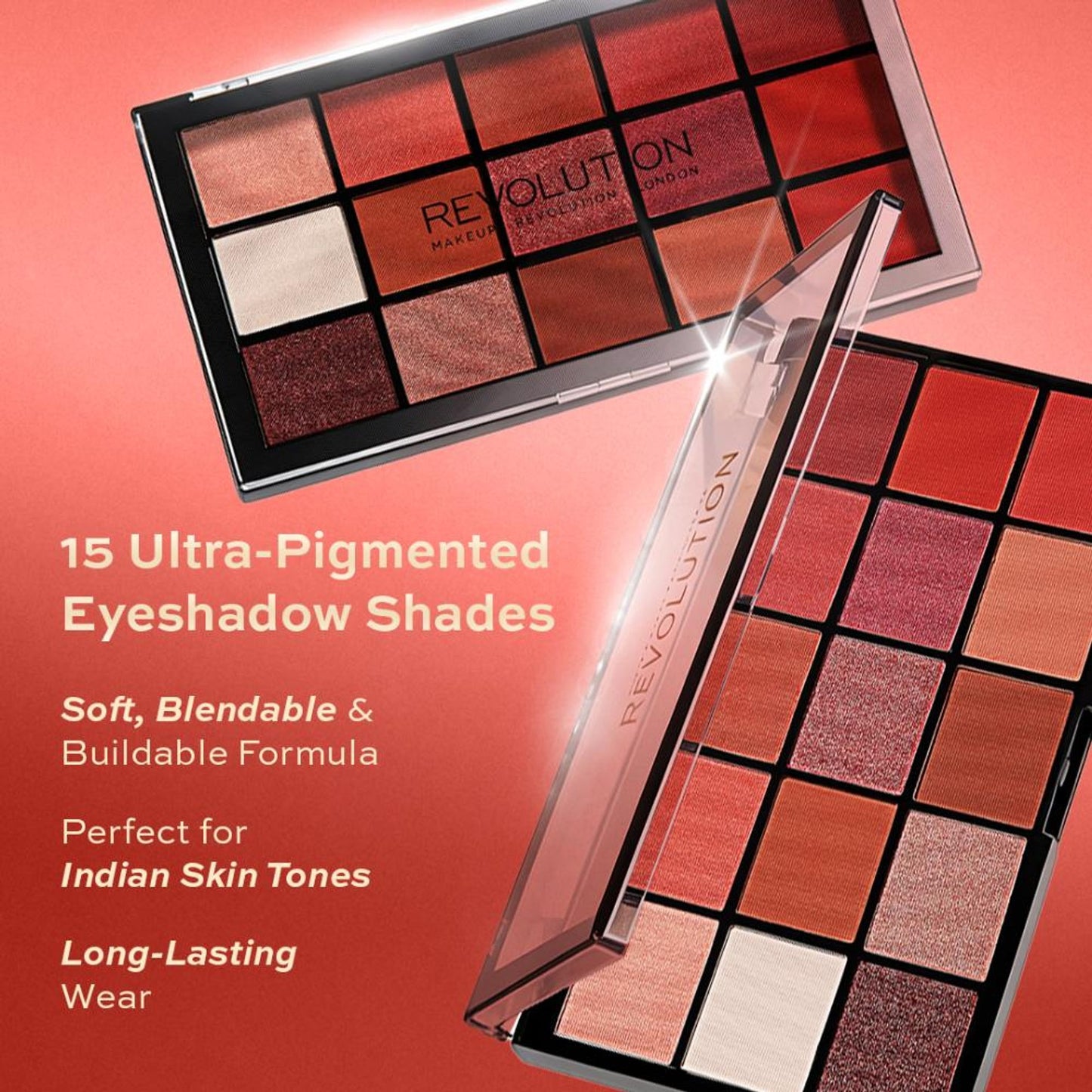 Makeup Revolution Reloaded Eyeshadow Palette-15 Smooth & Rich Shade-High Pay Off Formula - Newtrals 2