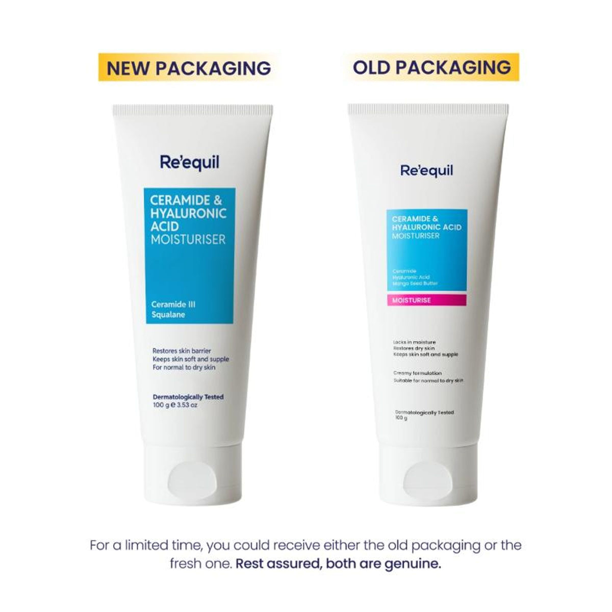 Re'equil Ceramide & Hyaluronic Acid Moisturiser For Normal To Dry Skin
