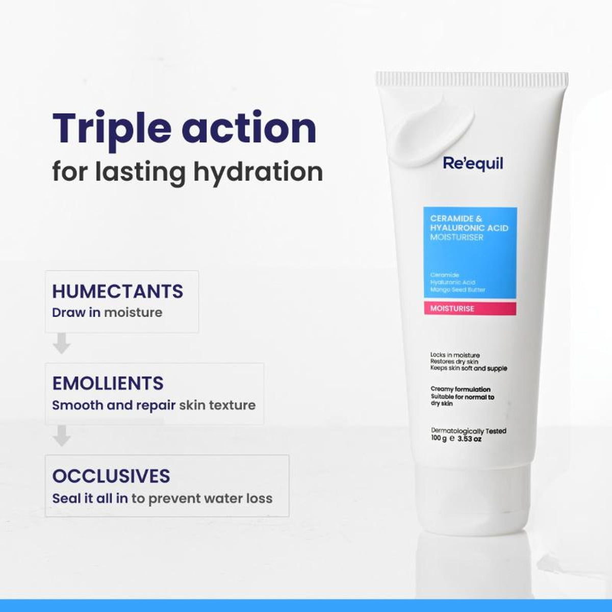 Re'equil Ceramide & Hyaluronic Acid Moisturiser For Normal To Dry Skin