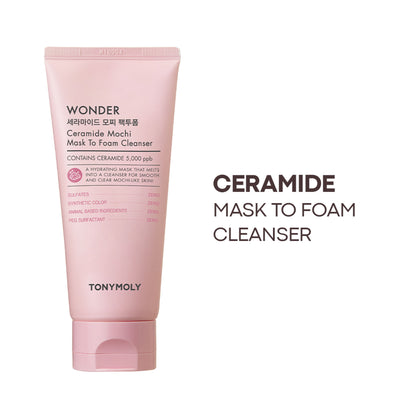 TONYMOLY Korean Wonder Ceramide Mochi Mask To Foam Cleanser