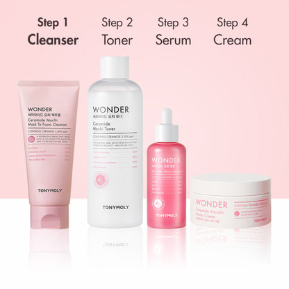 TONYMOLY Korean Wonder Ceramide Mochi Mask To Foam Cleanser