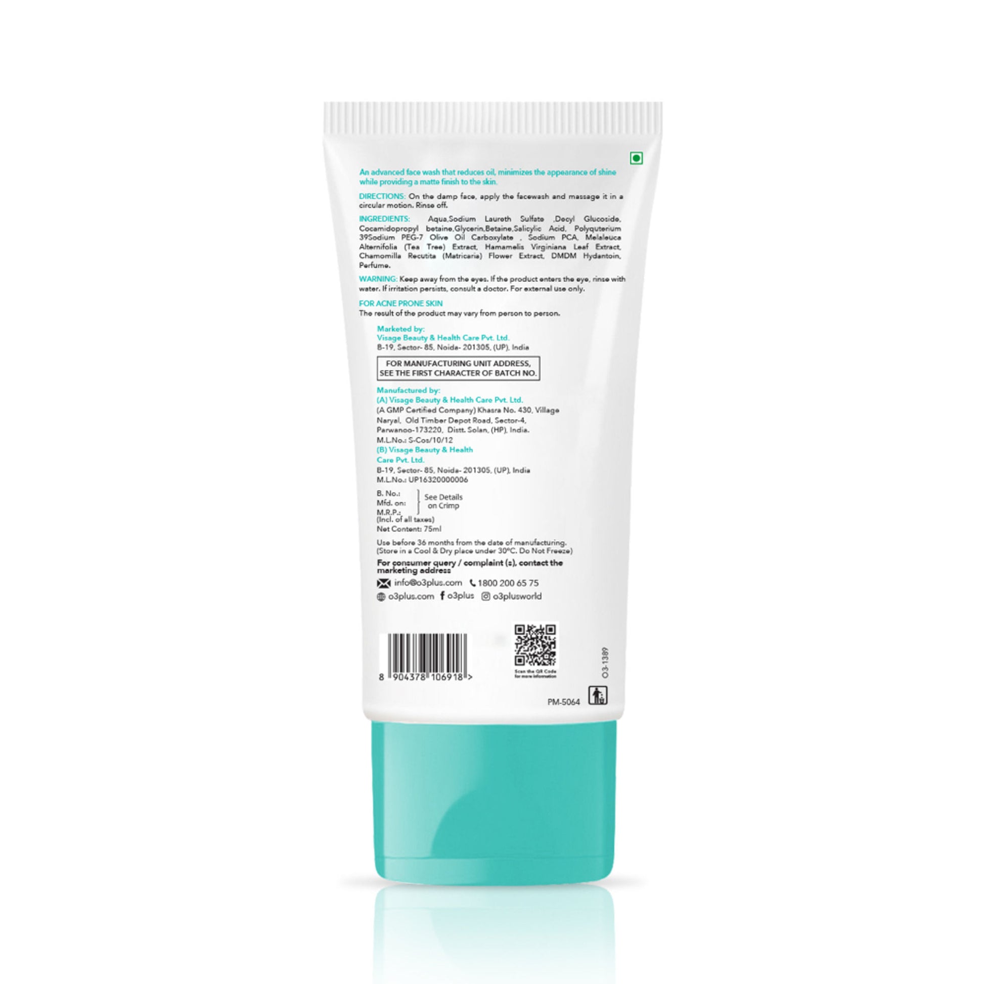 O3+ Salicylic Acid 2% Acne Prone Skin Perfectly Clean Face Wash