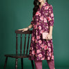 Dhiyona IE Women Floral Printed Regular Pure Cotton Kurta with Trousers