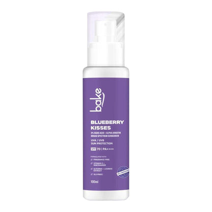 BAKE Blueberry Kisses 100% Mineral Sunscreen SPF 70 PA++++ with 2% Kojic Acid, Alpha Arbutin