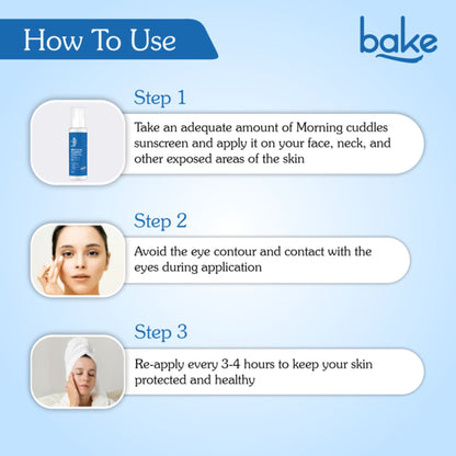 BAKE Morning Cuddles 100% Mineral Sunscreen SPF 70 PA++++ with 5% Niacinamide, Multi Peptides