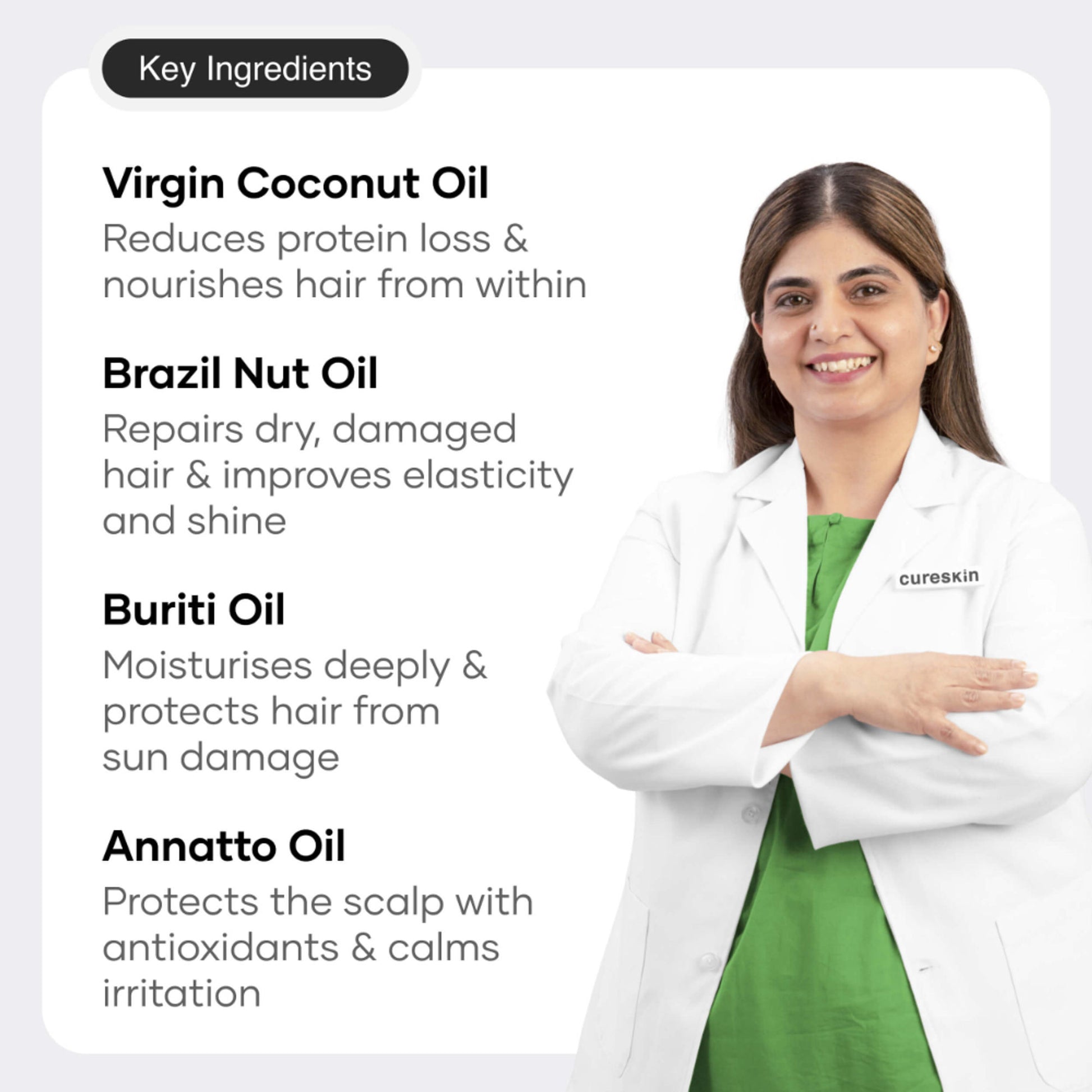 Cureskin Biotin Follicular Bhringraj Coconut Hair Oil