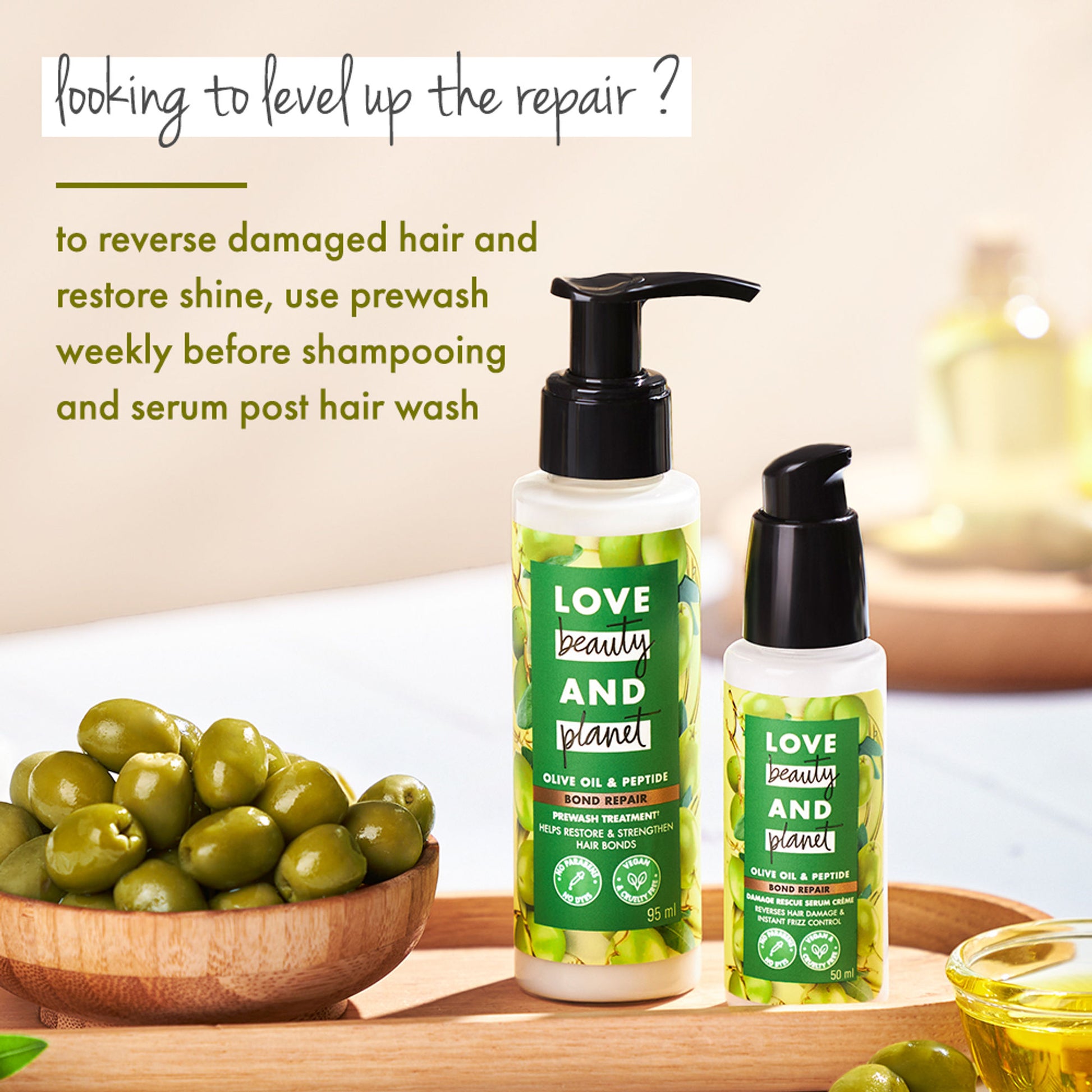 Love Beauty & Planet Olive Oil & Peptide Bond Repair Damage Rescue Serum Creme