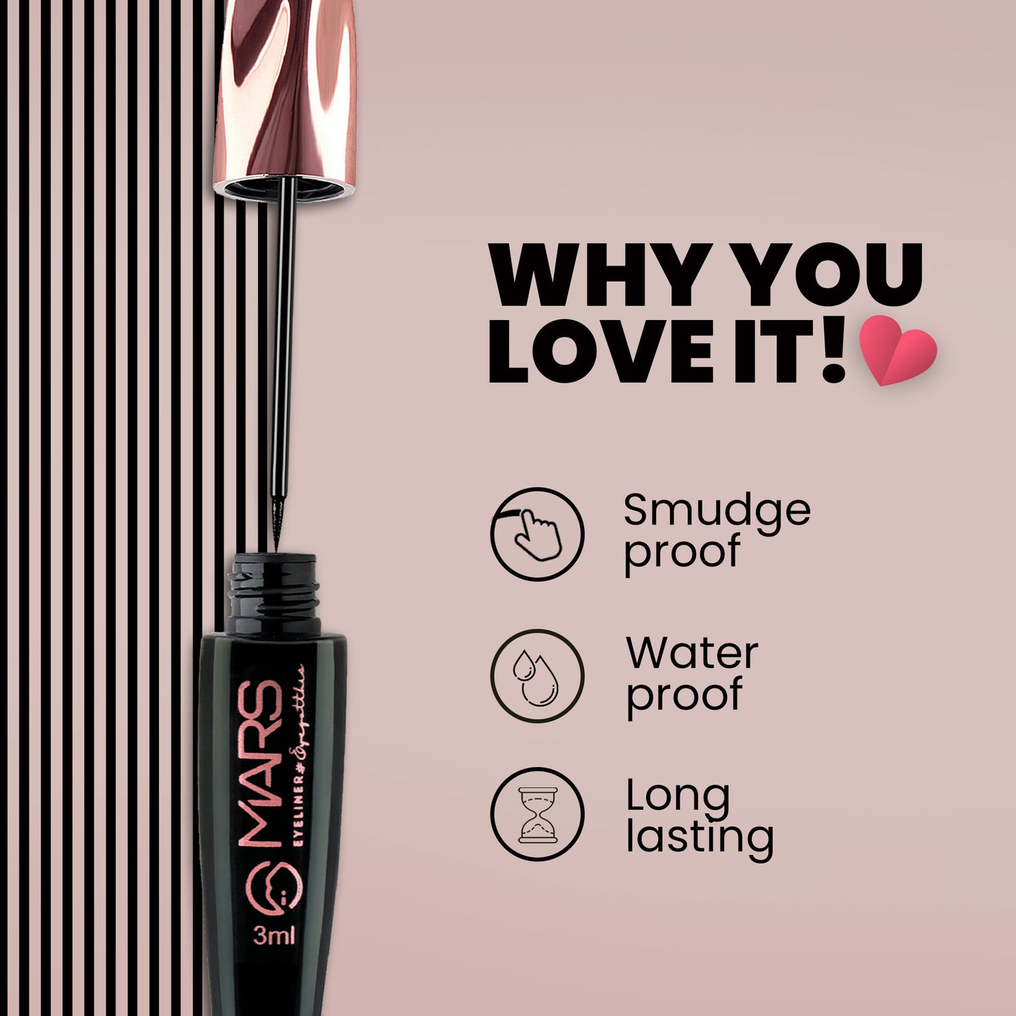 MARS Glossy Liquid Eyeliner - Black