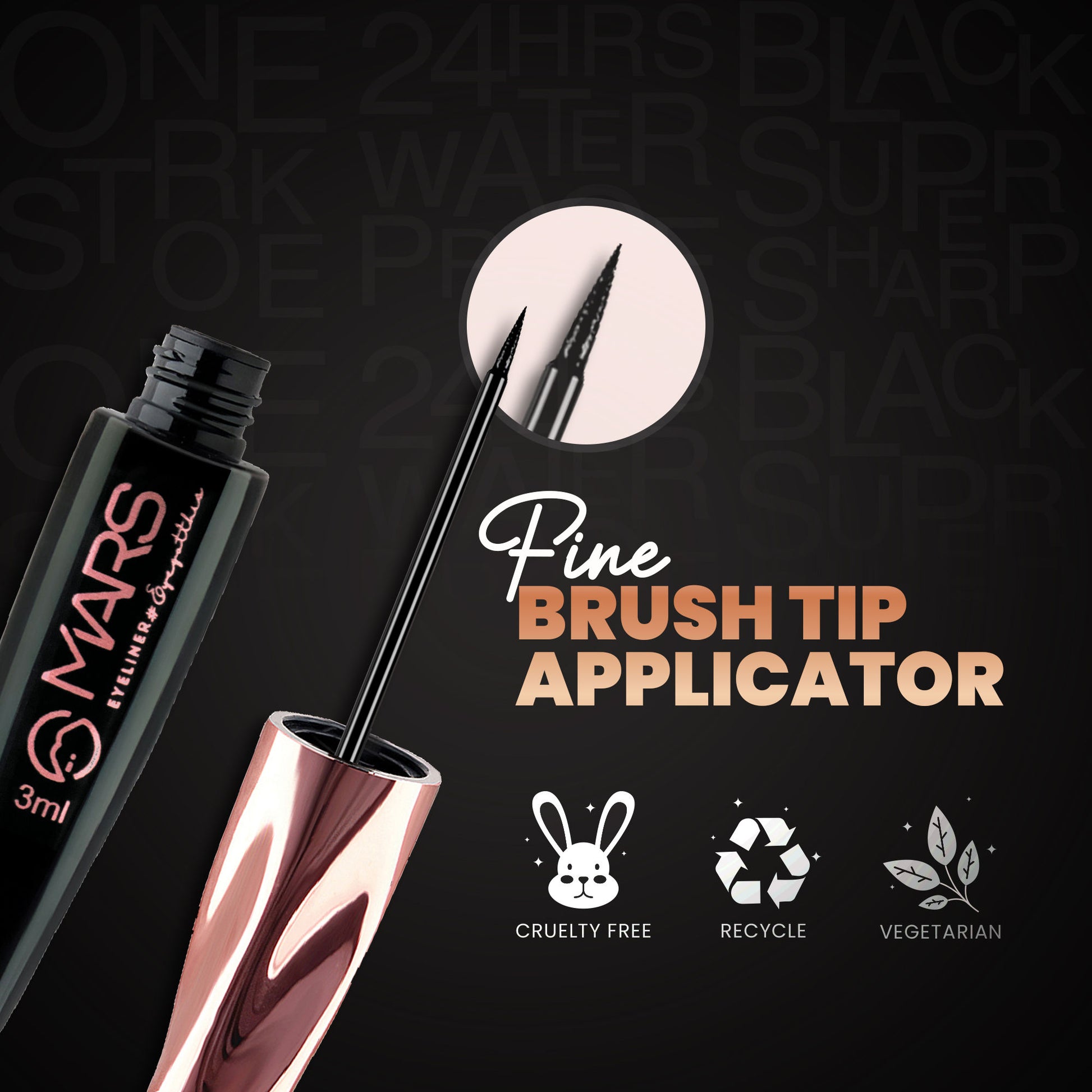 MARS Glossy Liquid Eyeliner - Black