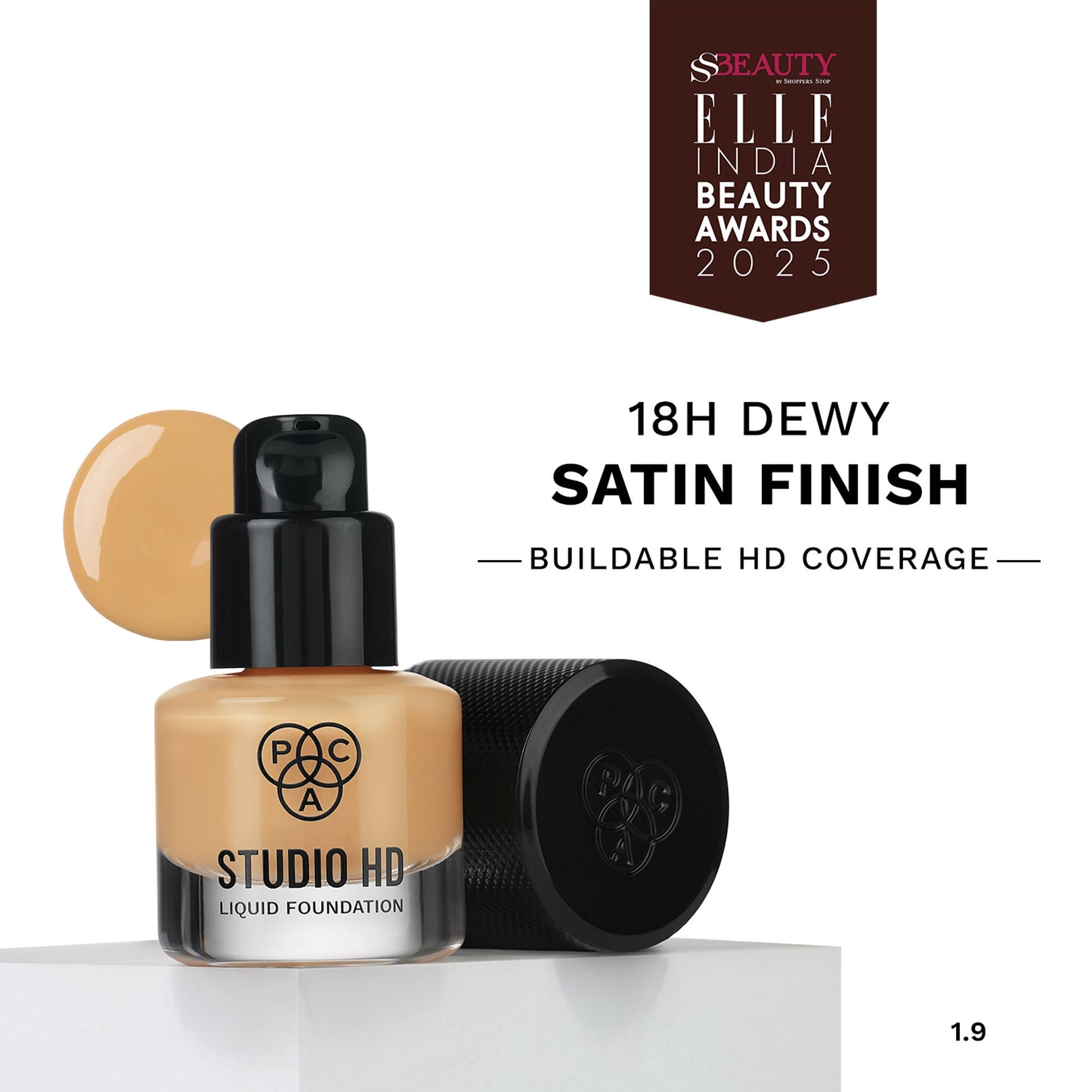 PAC Studio HD Liquid Foundation Mini - Lightweight Dewy Satin Finish, Medium Buildable Coverage - 1.9