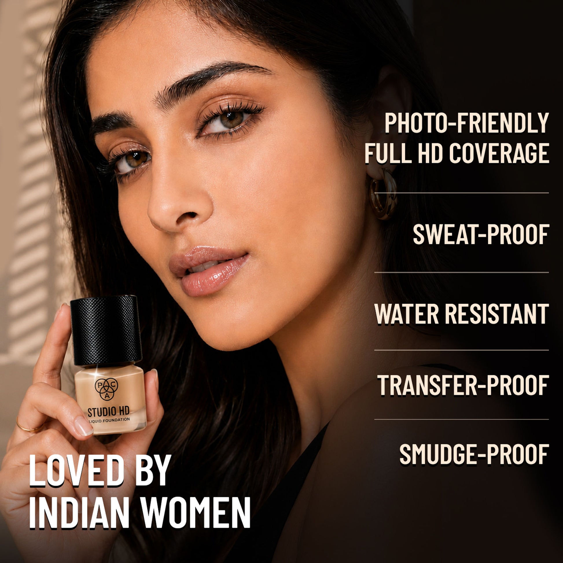 PAC Studio HD Liquid Foundation Mini - Lightweight Dewy Satin Finish, Medium Buildable Coverage - 2.5