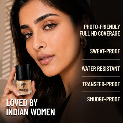 PAC Studio HD Liquid Foundation Mini - Lightweight Dewy Satin Finish, Medium Buildable Coverage - 3.5