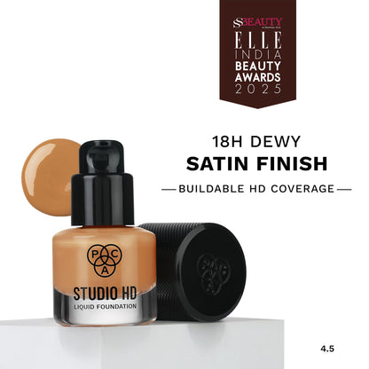 PAC Studio HD Liquid Foundation Mini - Lightweight Dewy Satin Finish, Medium Buildable Coverage - 4.5