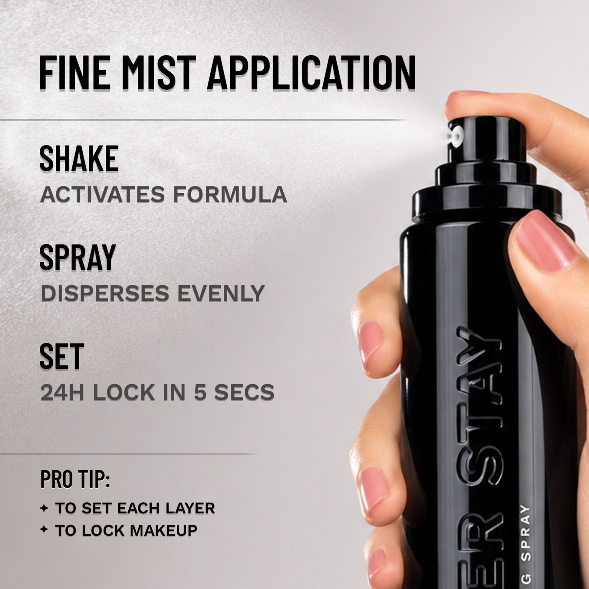 PAC Ever Stay Setting Spray - Dual Film forming Fine Mist, No Gas Makeup Fixer, Long Makeup Hold