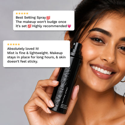 PAC Ever Stay Setting Spray - Dual Film forming Fine Mist, No Gas Makeup Fixer, Long Makeup Hold