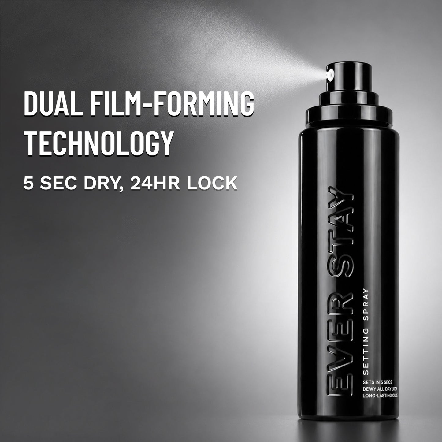 PAC Ever Stay Setting Spray - Dual Film forming Fine Mist, No Gas Makeup Fixer, Long Makeup Hold