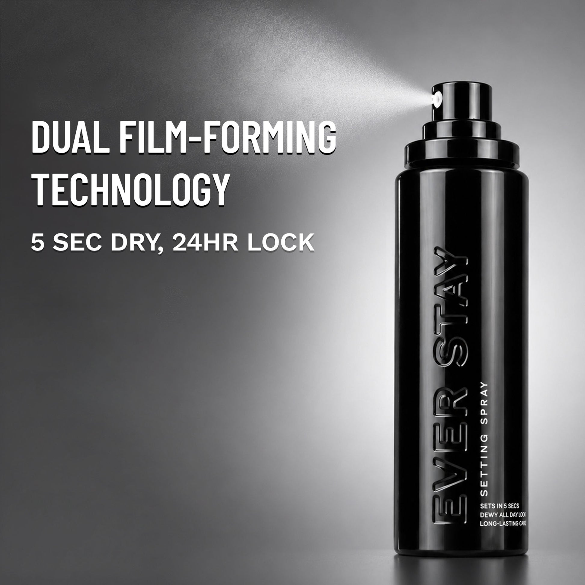 PAC Ever Stay Setting Spray - Dual Film forming Fine Mist, No Gas Makeup Fixer, Long Makeup Hold