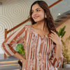 Dhiyona IE Indo era Printed Pure Cotton Round Neck Top With Trousers Co-Ords Set