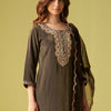 Indyancart IE Women Floral Embroidered Kurta with Trousers & Dupatta