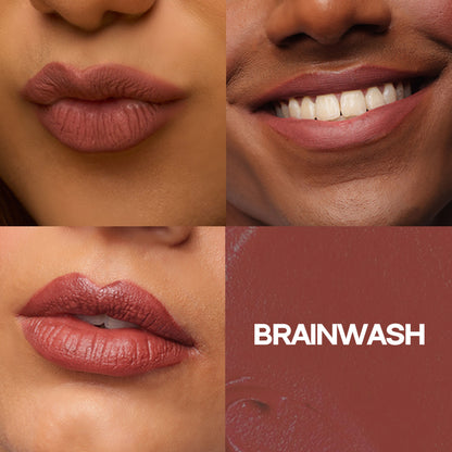 Flossy Cosmetics Hydrating Liquid Lipstick, Lightweight, Hydrating, Glossy, With Hyaluronic Acid - Brainwash