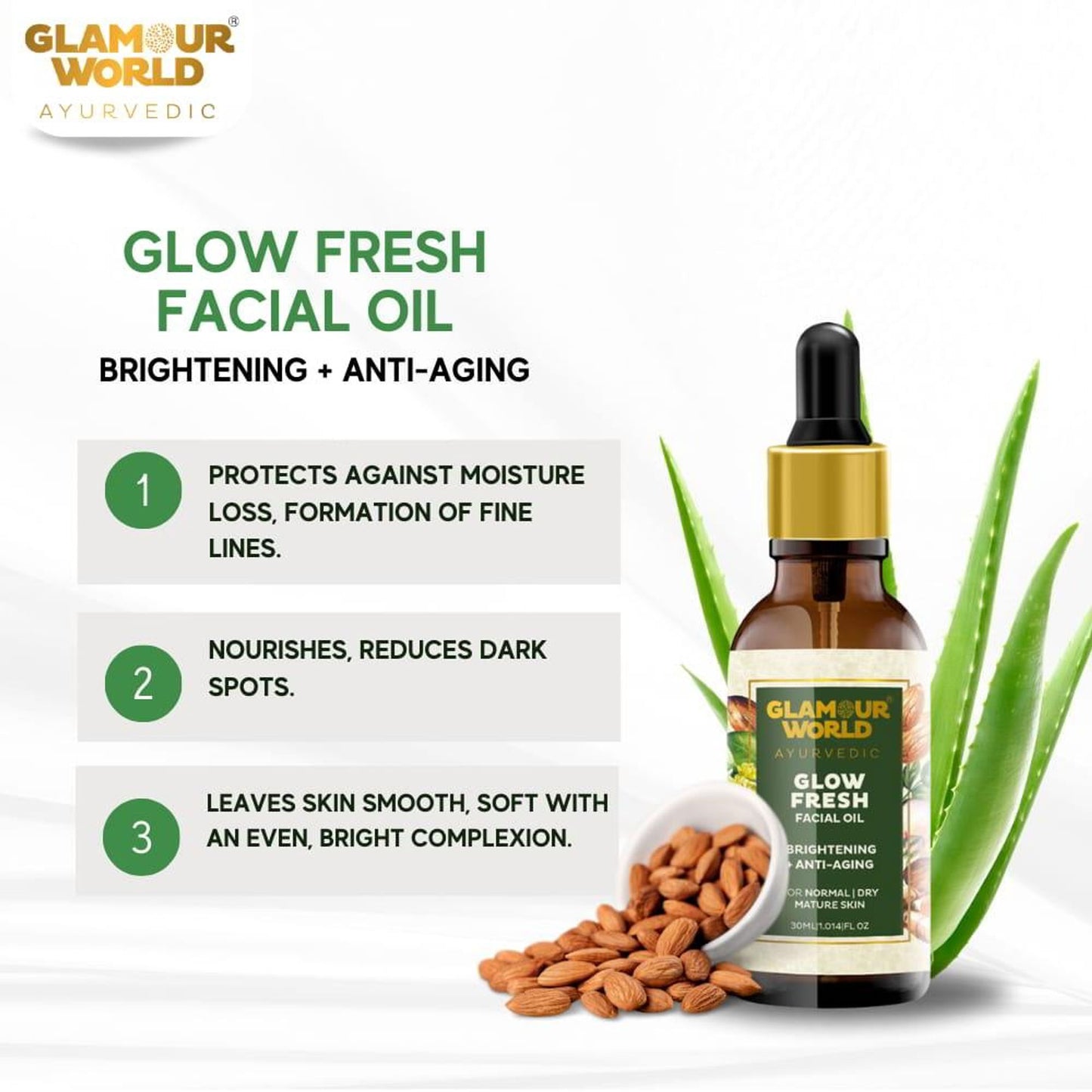 GLAMOUR WORLD AYURVEDIC Glow Fresh Facial Oil