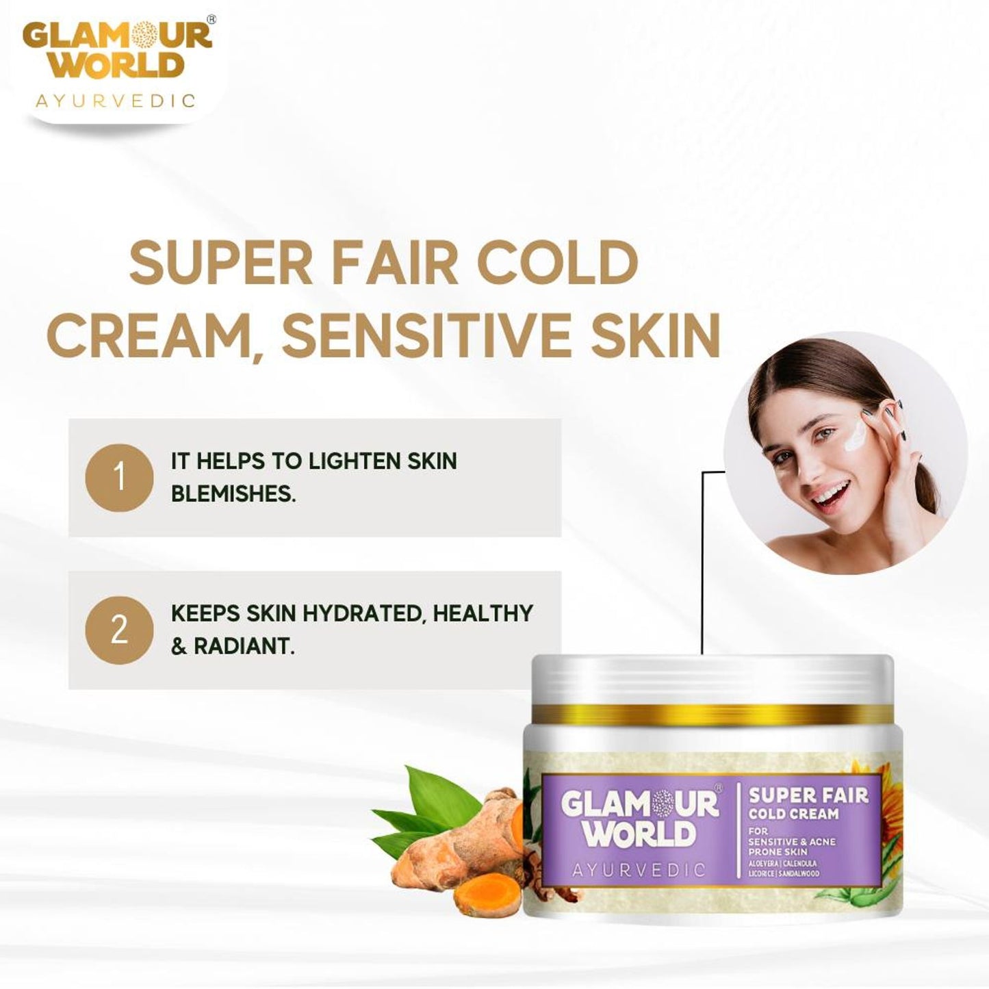 GLAMOUR WORLD AYURVEDIC Super Fair Cold Cream for Sensitive Skin