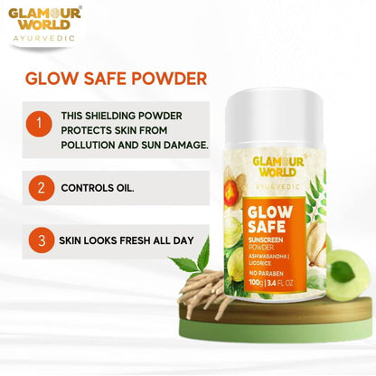 GLAMOUR WORLD AYURVEDIC Glow Safe Sunscreen Powder