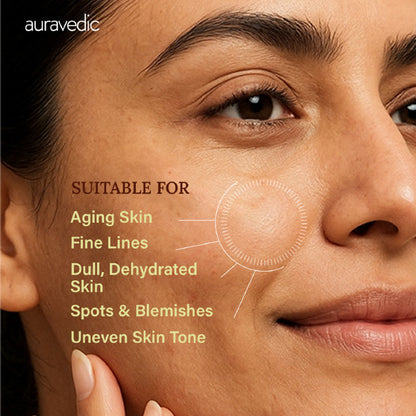Auravedic Anti Ageing Serum Face Oil For Glowing Skin With Avocado Grapeseed Firming Oil