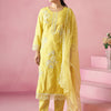 Dhiyona IE Women Floral Embroidered Kurta with Trousers & Dupatta