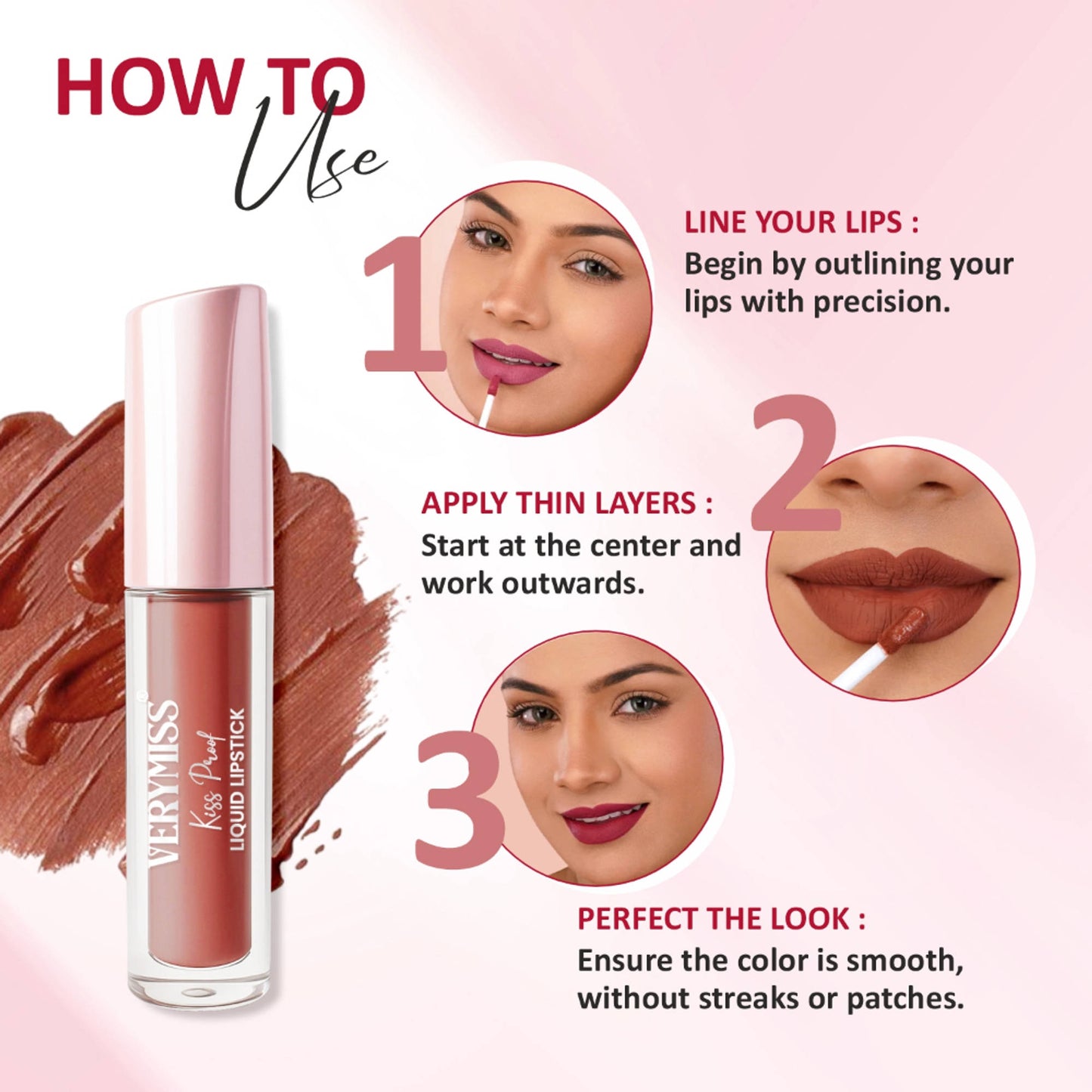 VERYMISS Kiss Proof Liquid Lipstick Combo 1 - Pack of 3