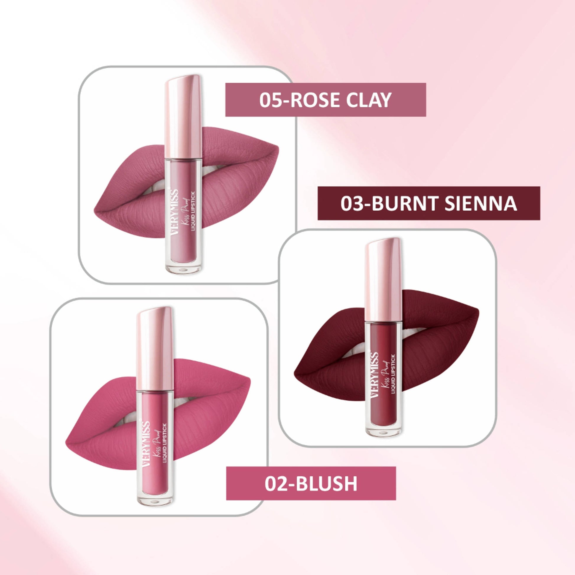 VERYMISS Kiss Proof Liquid Lipstick Combo 2 - Pack of 3