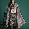 Dhiyona IE Women Floral Printed Angrakha Pure Cotton Kurta with Trousers & With Dupatta