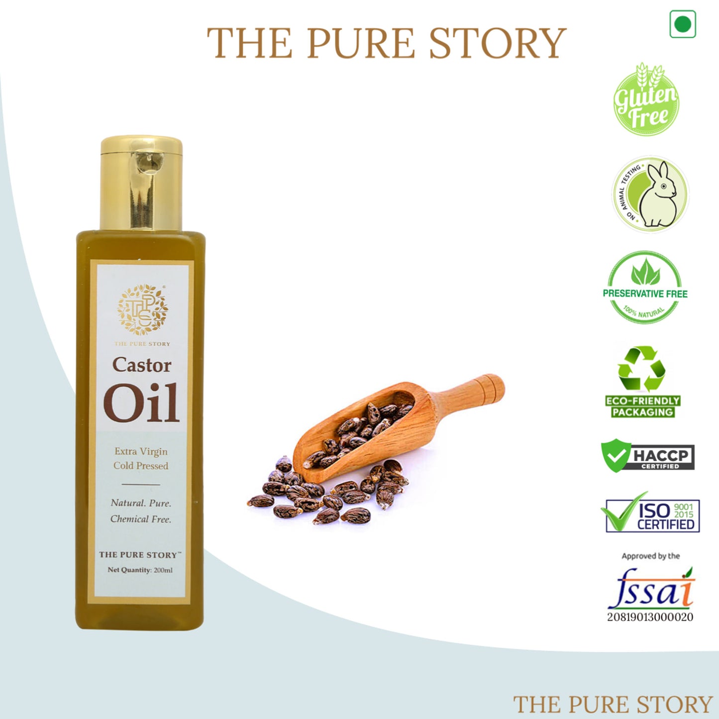 The Pure Story Natural Cold Pressed Oil for Skin & Hair with Castor