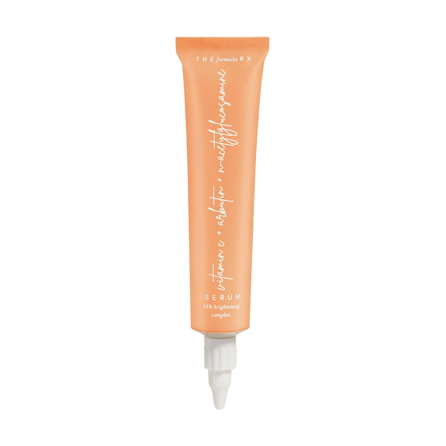 The Formularx Vitamin C Brightening Serum with Arbutin and Nag in a sleek glass bottle, designed for glowing skin.