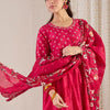 Dhiyona IE Floral Printed Pure Cotton A-Line Kurta With Trousers & Dupatta