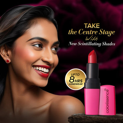 Coloressence Moist Matte Lipstick, Long Lasting Hydrating Vitamin C Shea Butter Pigmented - Fab Fuschia