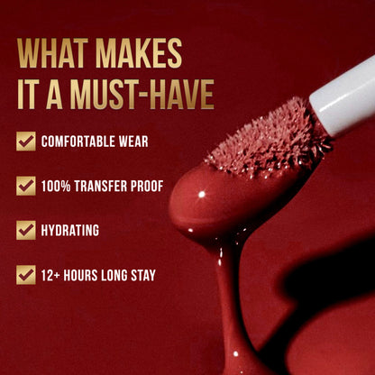 Coloressence Lipstay Liquid Lipstick, Transferproof, Waterproof, Long-Lasting Matte Finish - Maroon Magic