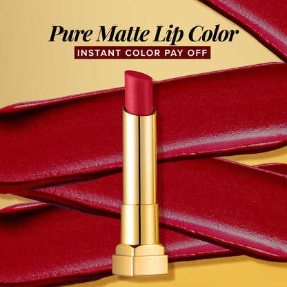 Coloressence Pure Matte Lipstick, Long Lasting, Highly Pigmented, Creamy Matte Finish - Tawny Brown