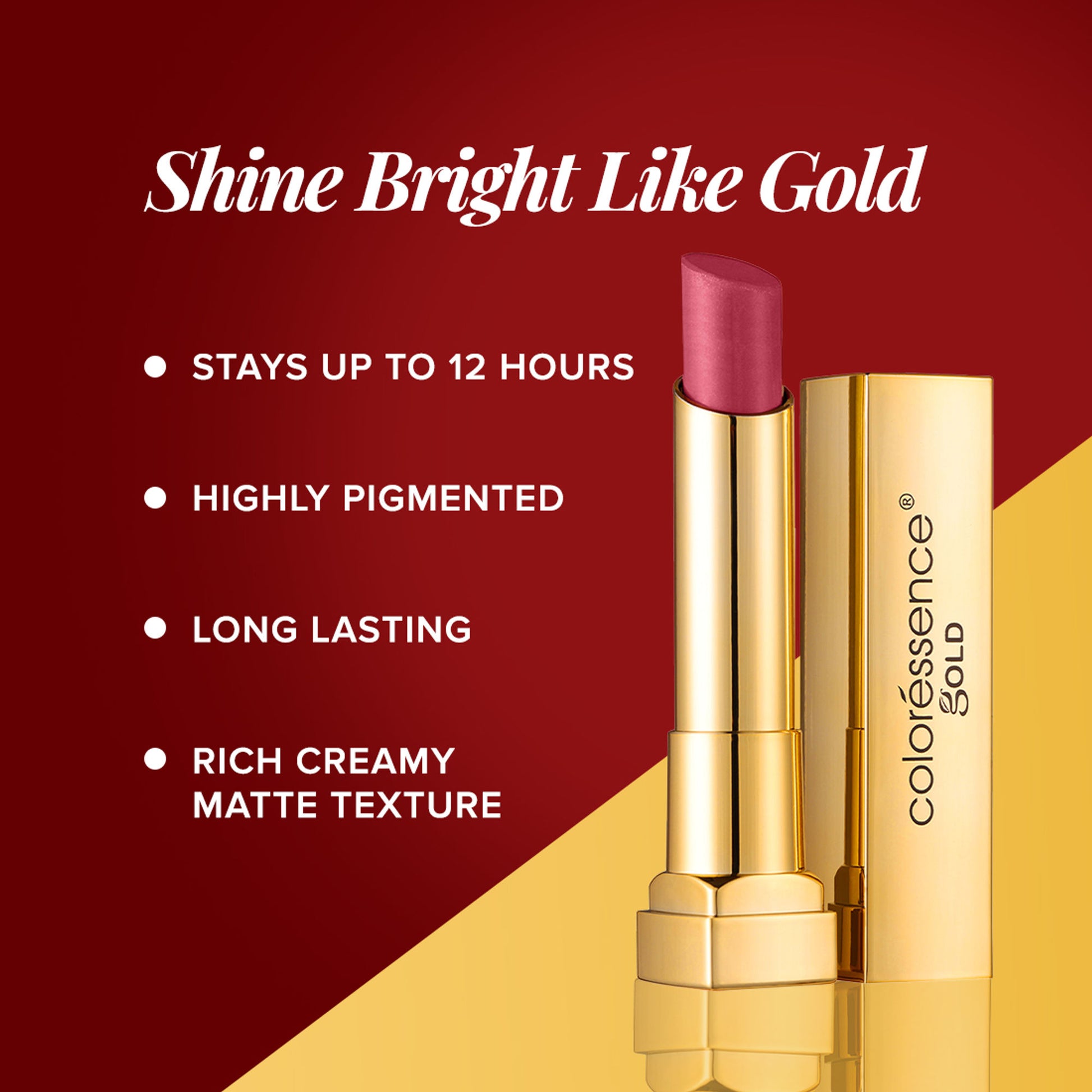 Coloressence Pure Matte Lipstick, Long Lasting, Highly Pigmented, Creamy Matte Finish - Tawny Brown