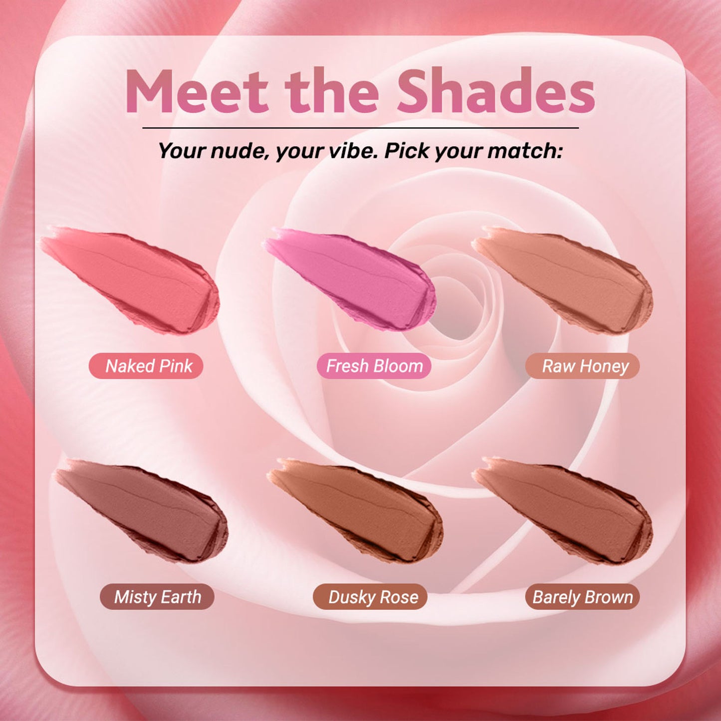 Coloressence Roseate Nudes Matte Lipstick, Long Stay, Moisturising & Waterproof - Naked Pink