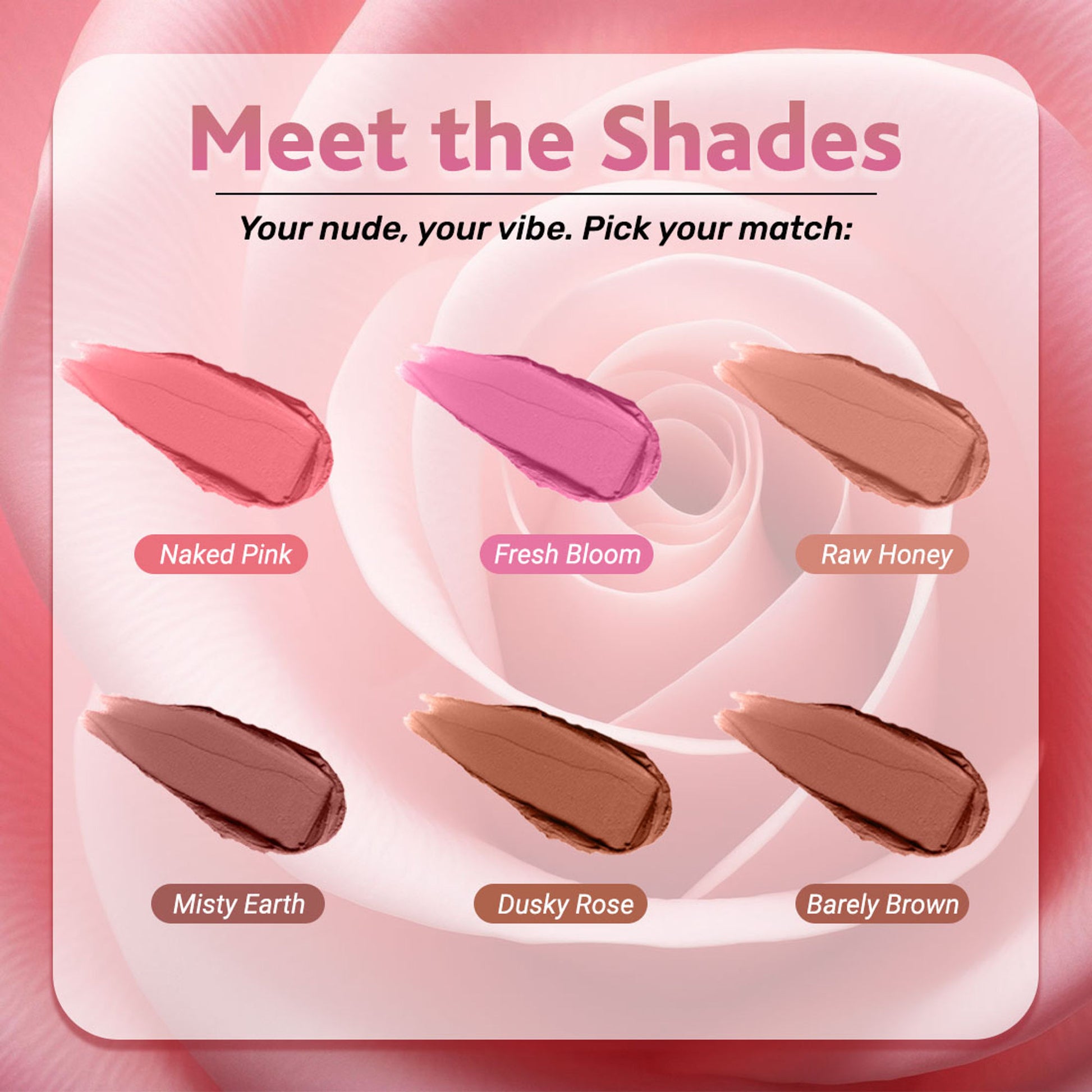 Coloressence Roseate Nudes Matte Lipstick, Long Stay, Moisturising & Waterproof - Naked Pink