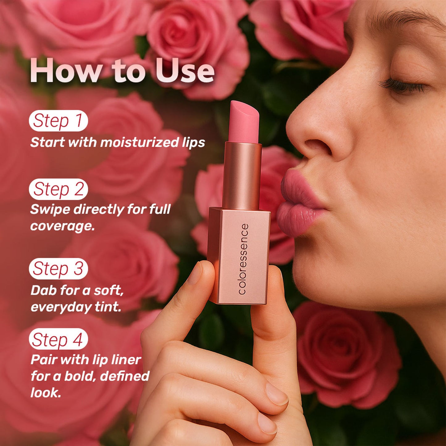 Coloressence Roseate Nudes Matte Lipstick, Long Stay, Moisturising & Waterproof - Naked Pink