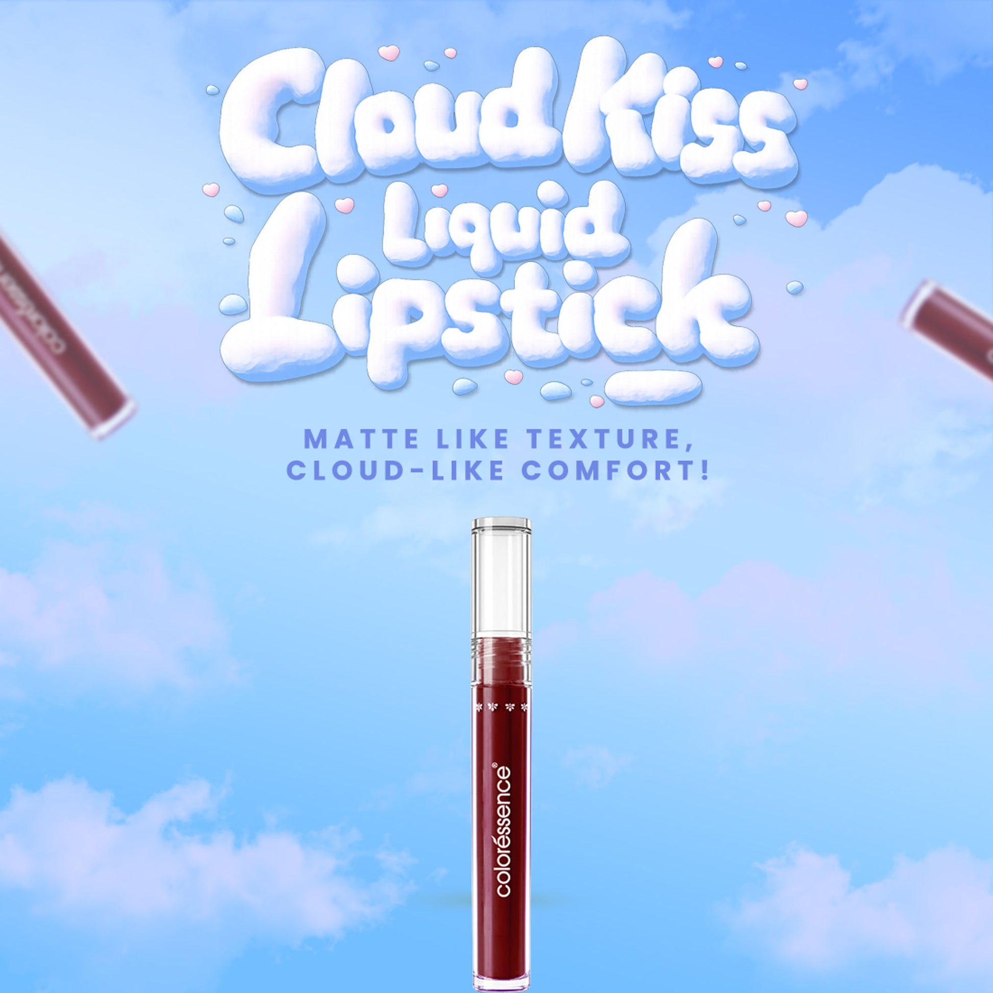 Coloressence Cloud Kiss Liquid Lipstick, Weightless, Long Lasting, Non-Transfer Matte - Flirt On