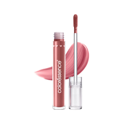 Coloressence Cloud Kiss Liquid Lipstick in Sunday Energy, weightless, long-lasting matte non-transfer lipstick displayed on a model.