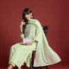 Dhiyona IE Floral Embroidered Panelled Thread Work Pure Cotton Kurta with Trousers & Dupatta