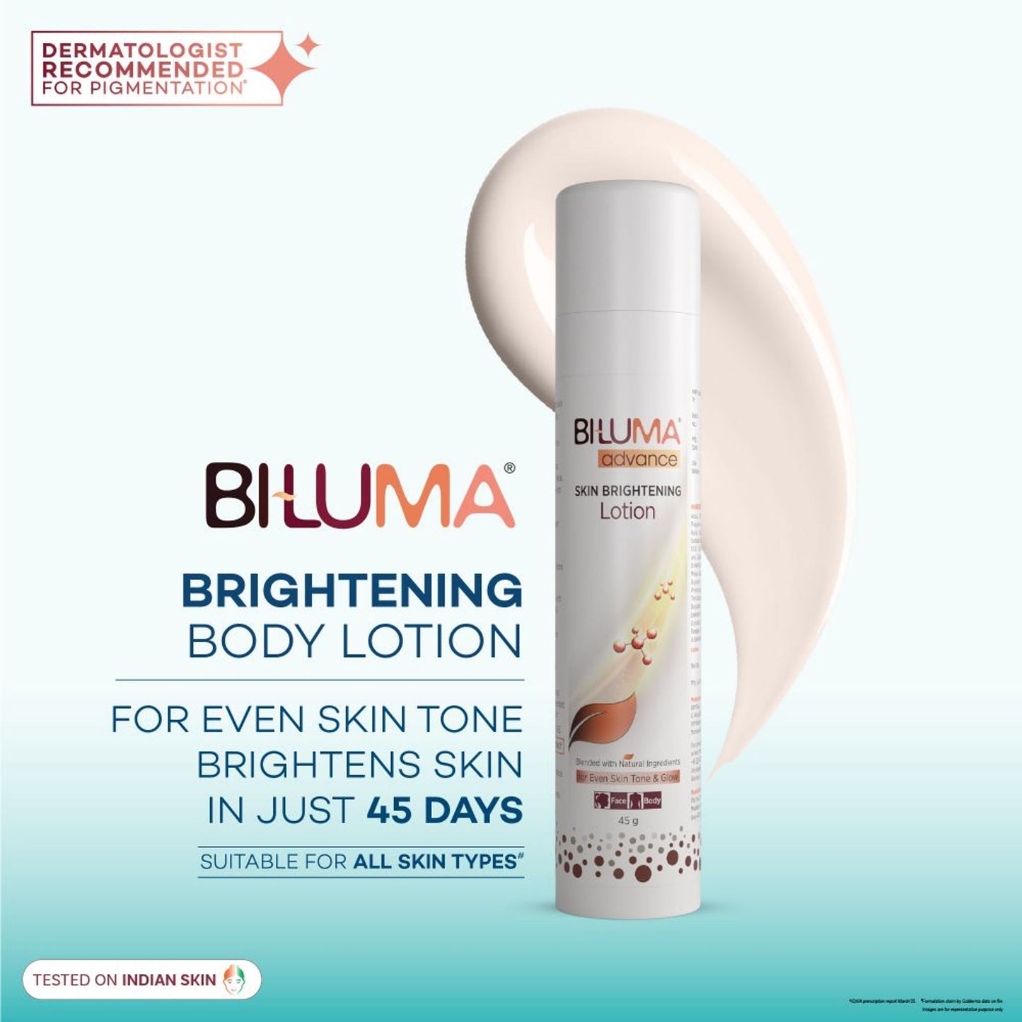 Biluma Skin Brightening Lotion, Vitamin E, Fades Fine Lines & Wrinkles, for Glowing Skin