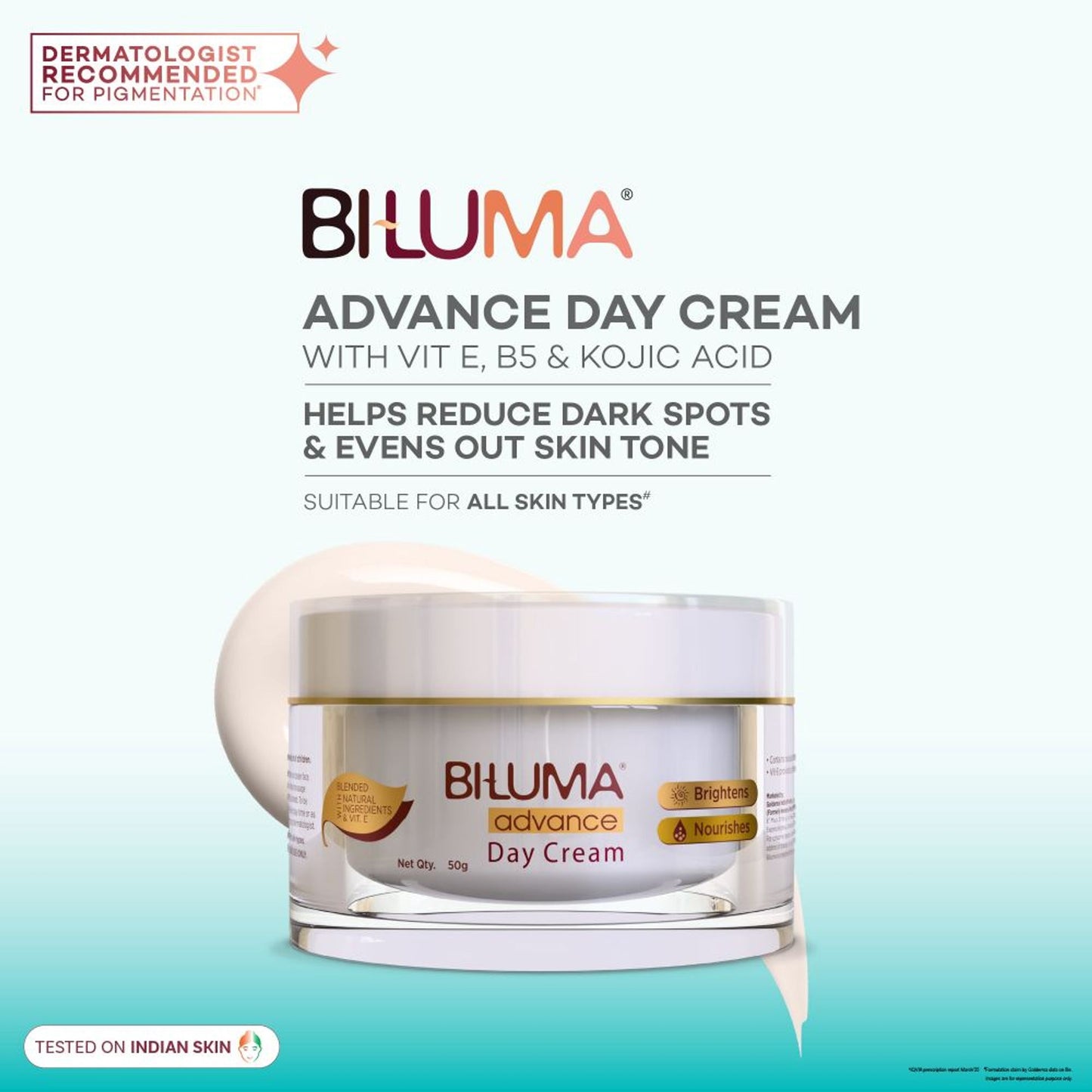 Biluma Day Cream, Vitamin E, Helps Get Bright & Even Toned Skin, for Glowing Skin