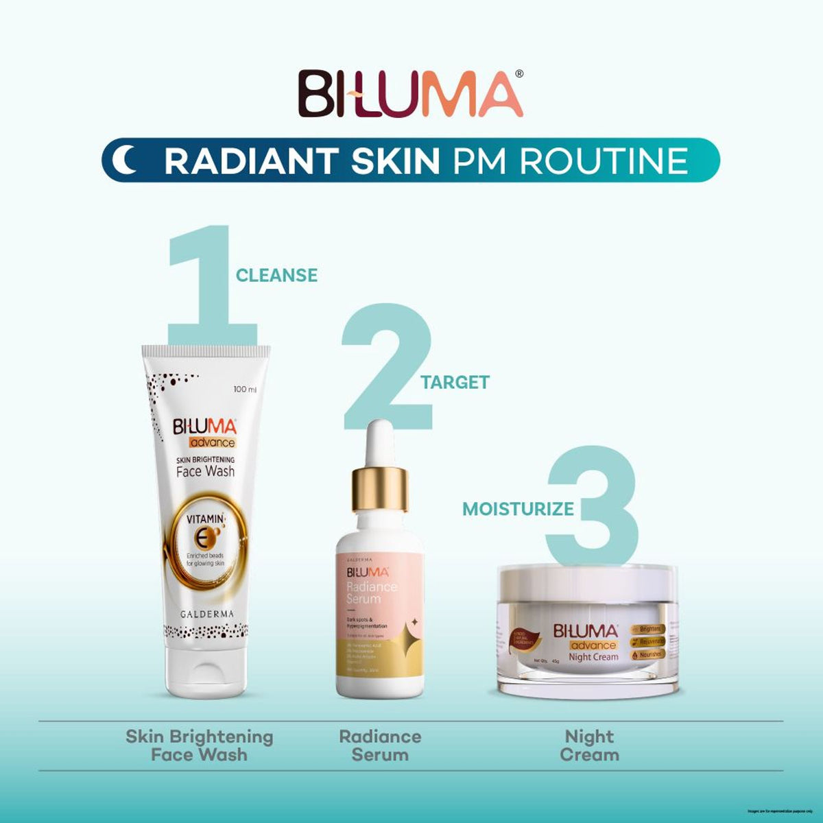 Biluma Night Cream with Vitamin C showing the lightweight jar and cream texture, designed to fade fine lines and wrinkles.
